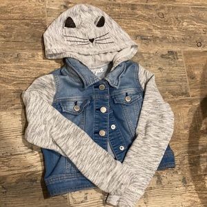 Denim jacket with Cat Hood!